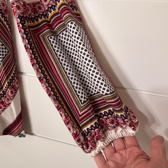 Beulah oversize boho flowy multiprint patchwork pullover blouse size S - Picture 3 of 13